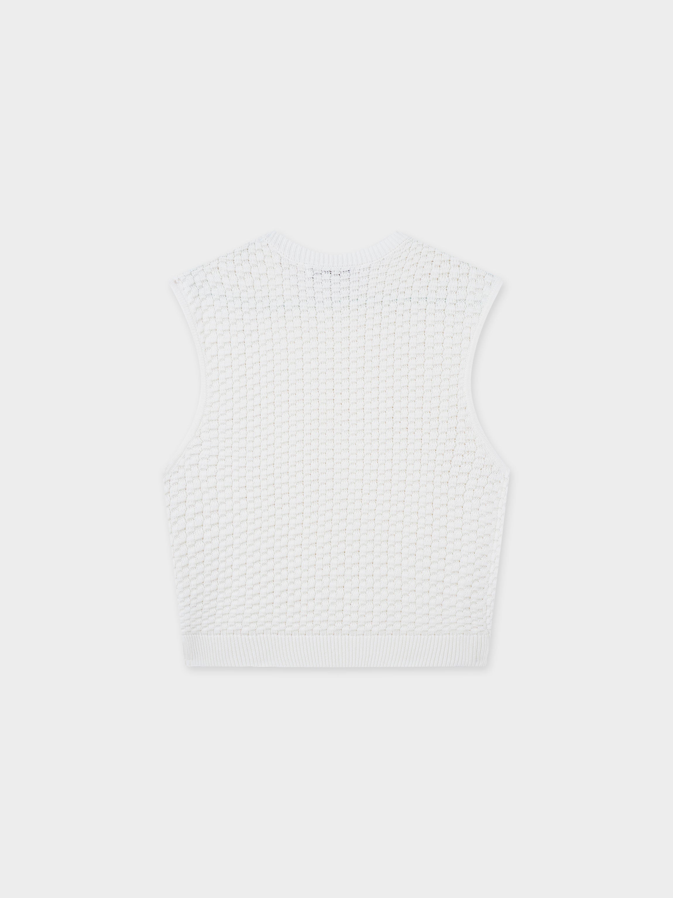 Box Weave Vest-Cream