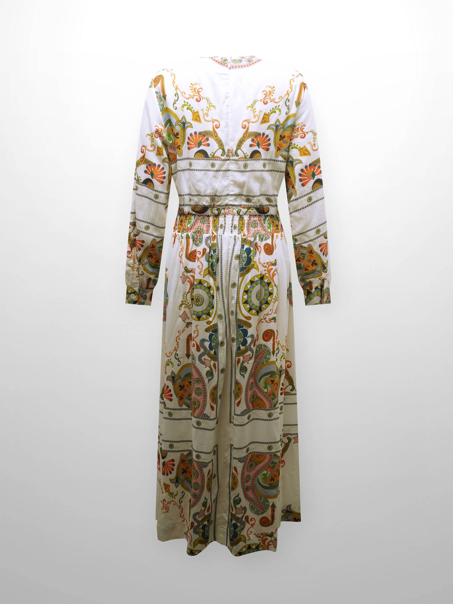 Smocked Waist Dress-Oriental Paisley