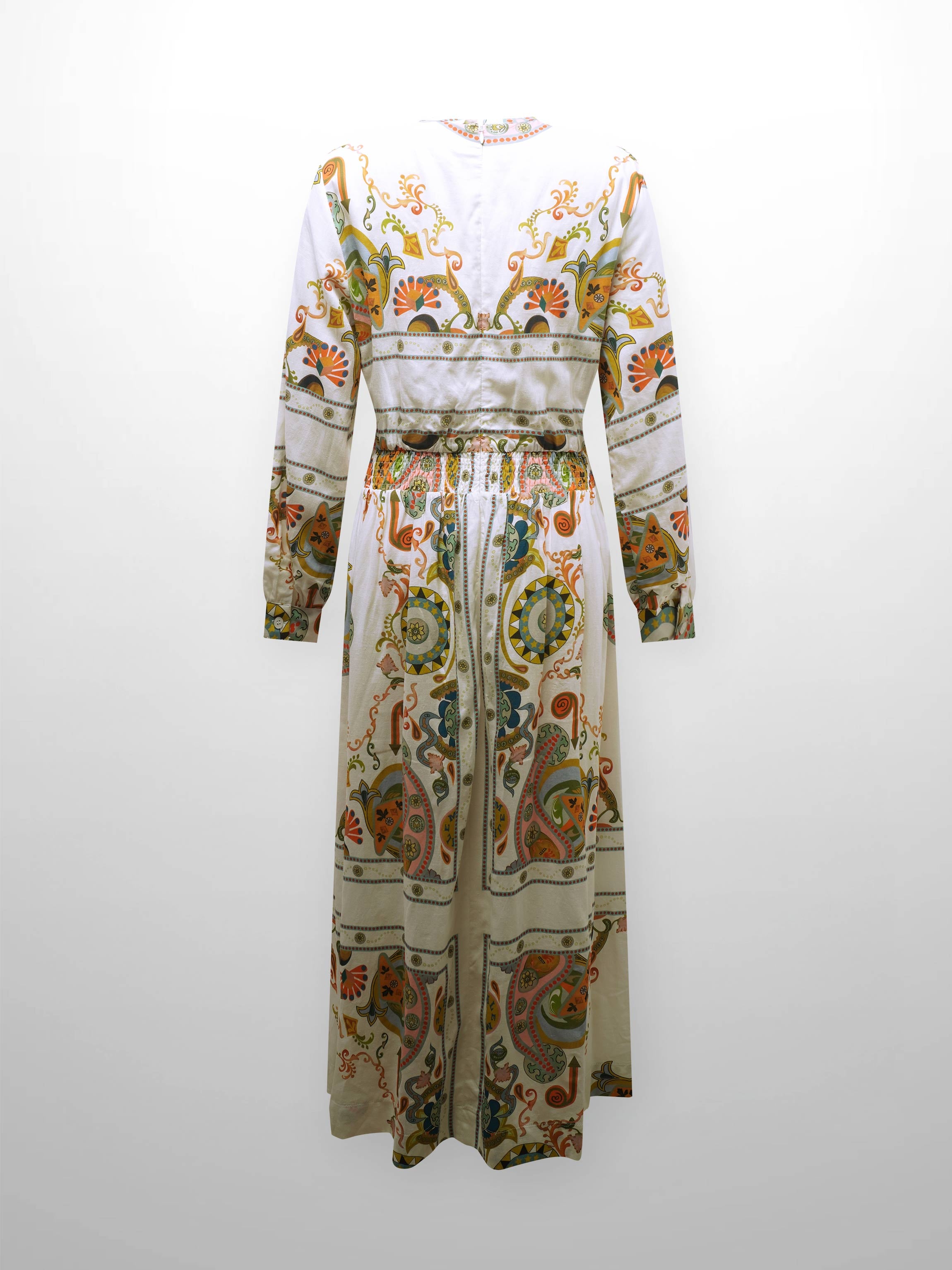 Smocked Waist Dress-Oriental Paisley