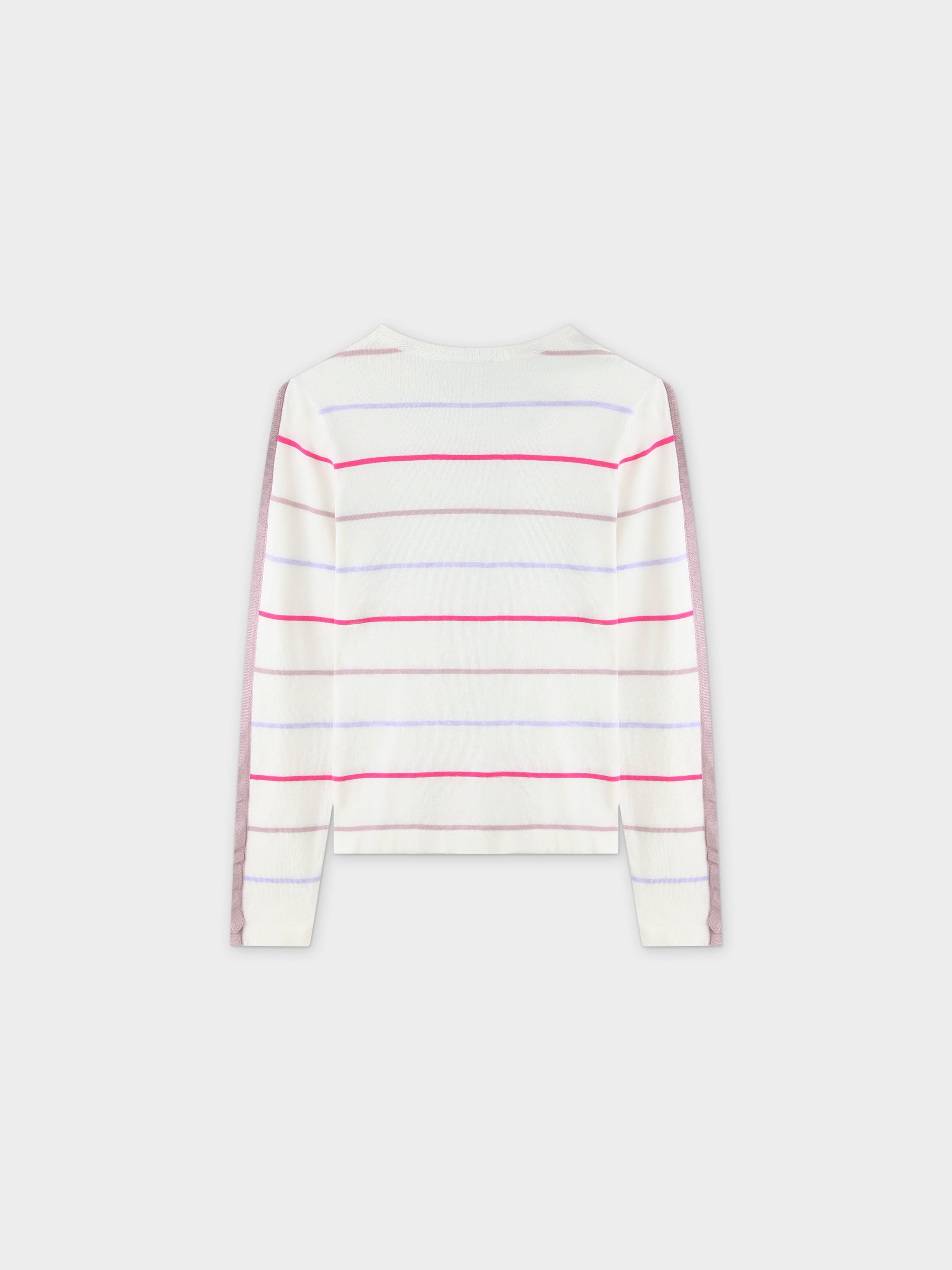 Ruffle Sleeve Sweater-Pink/Purple