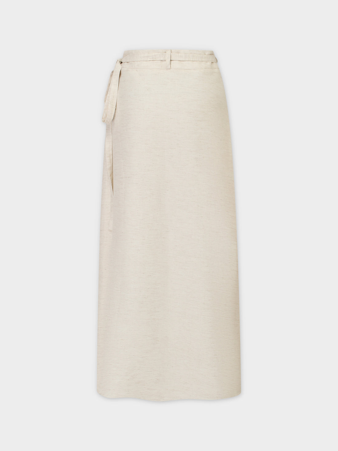 Linen Wrap Skirt-Oatmeal