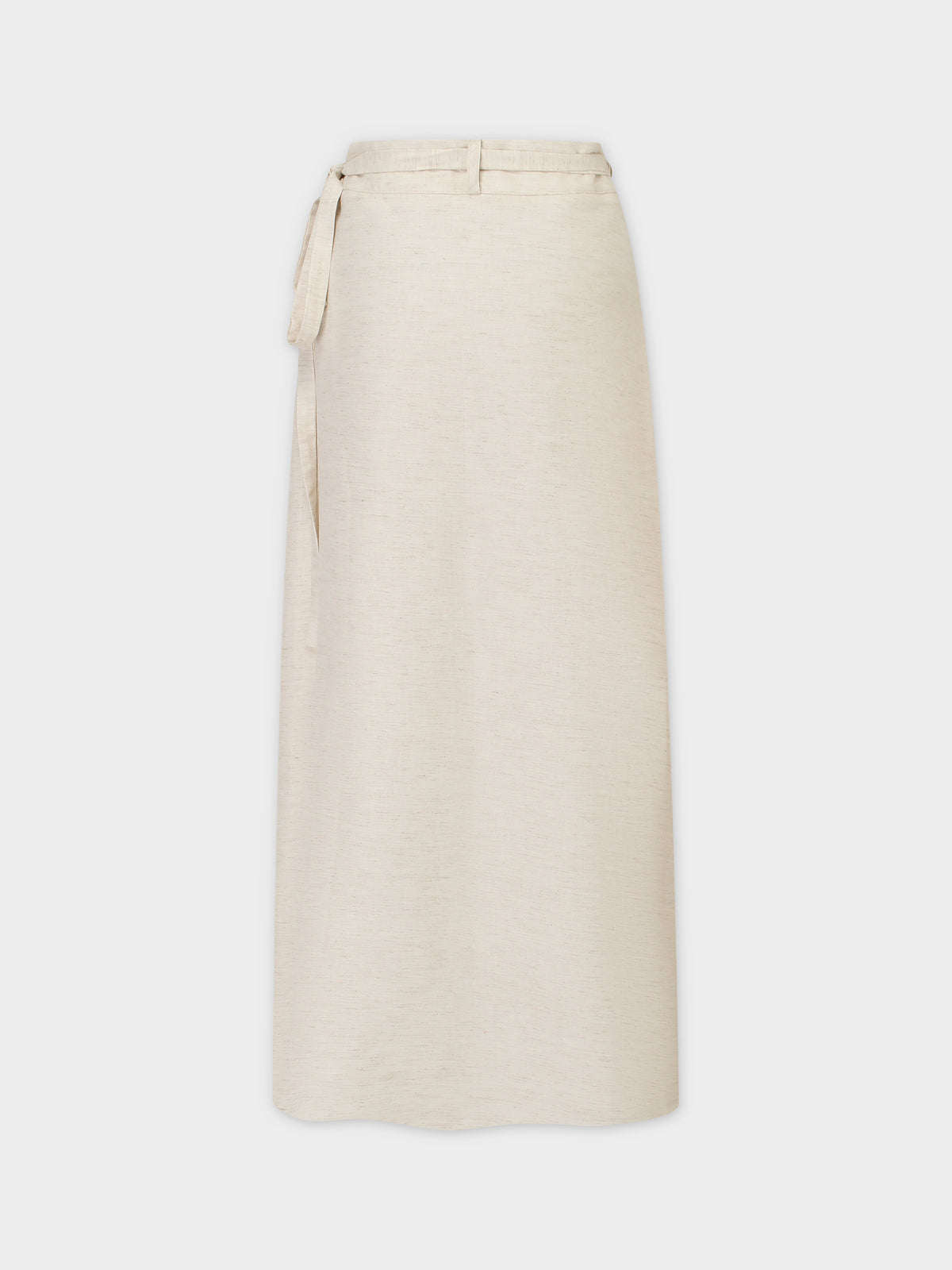 Linen Wrap Skirt-Oatmeal