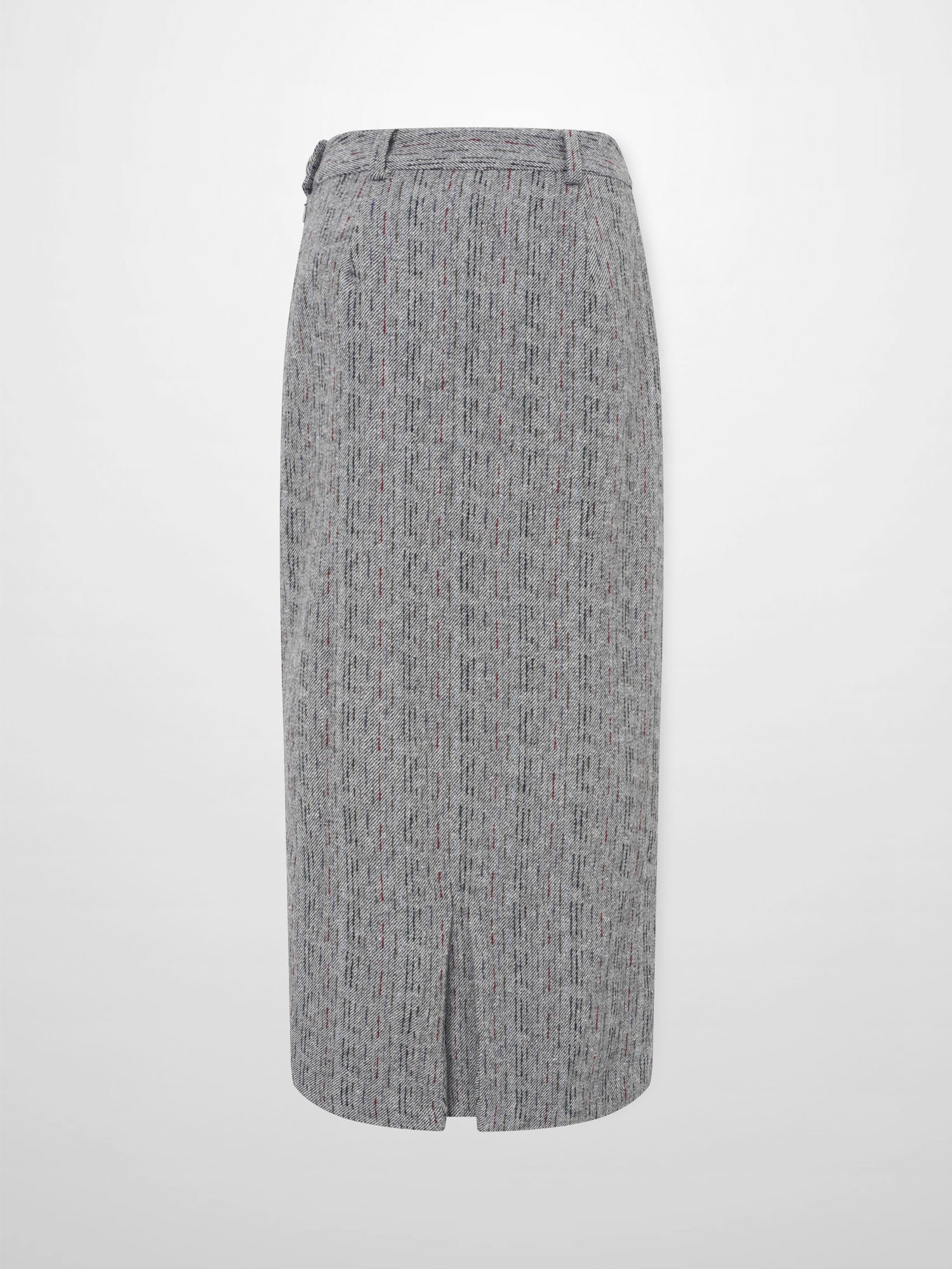 Straight Maxi Skirt - Grey/Colored Lines