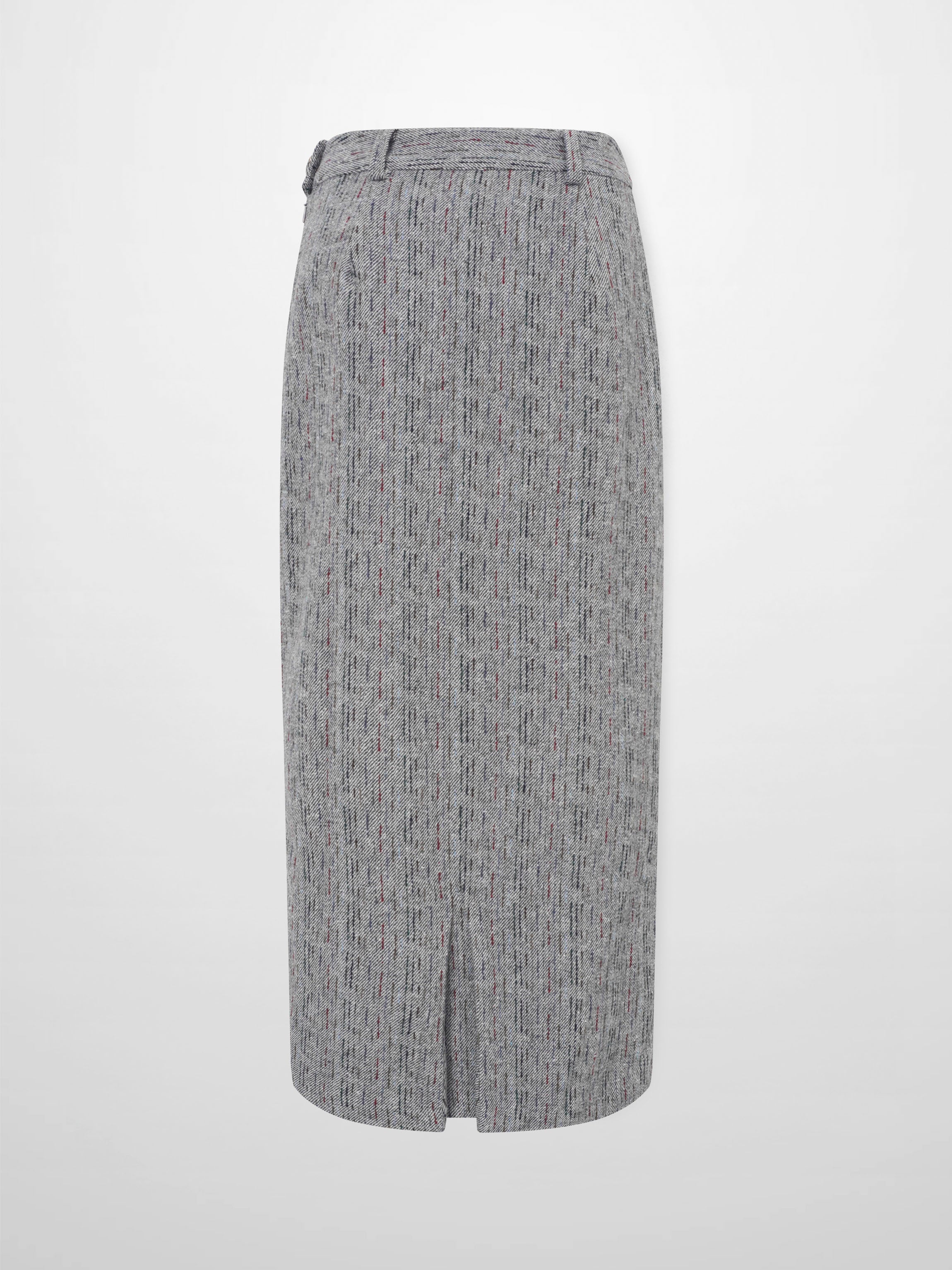 Straight Maxi Skirt - Grey/Colored Lines