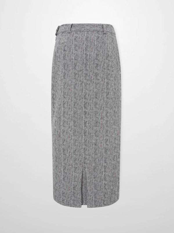 Straight Maxi Skirt - Grey/Colored Lines