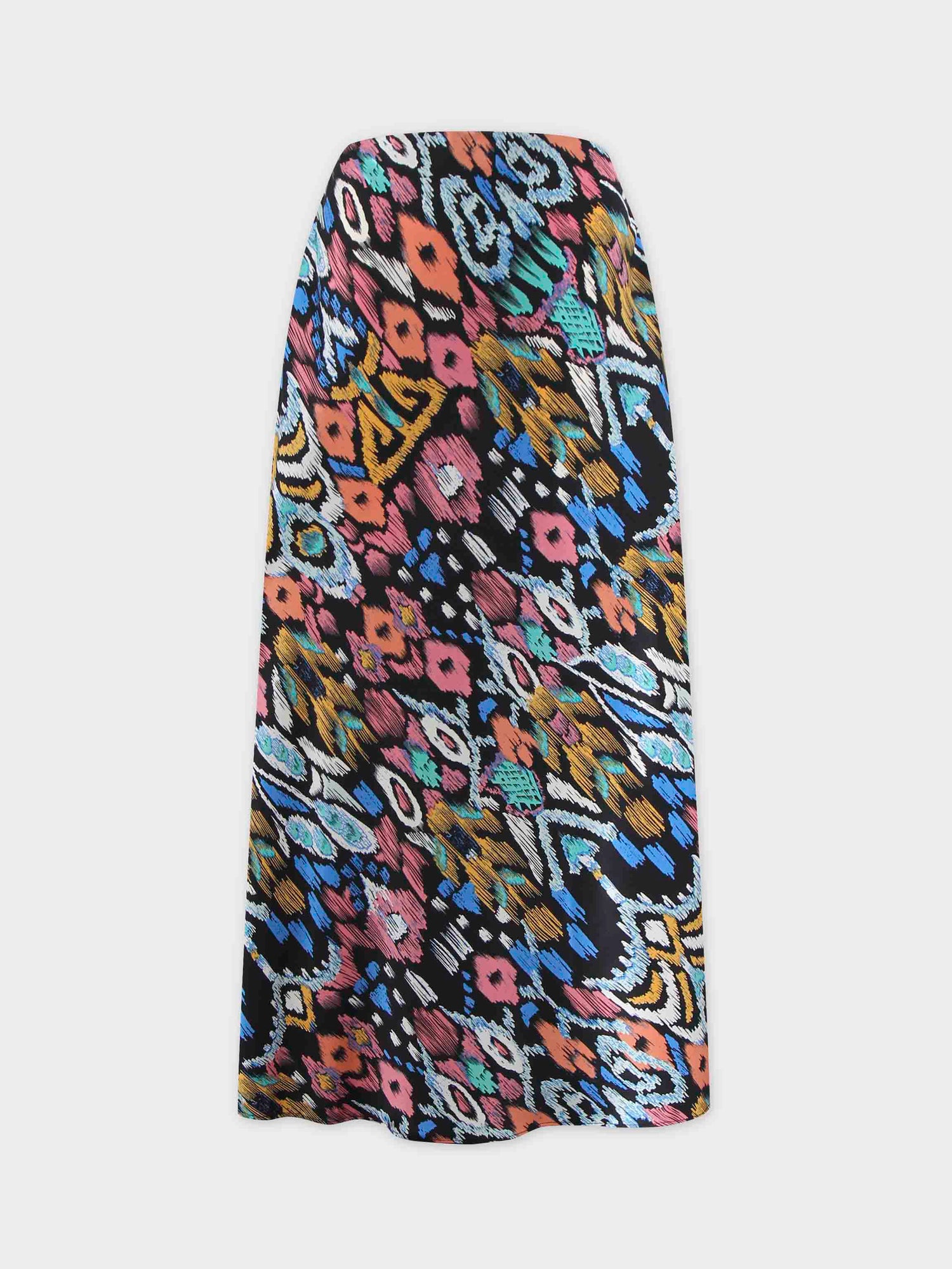 Printed Satin Slip Skirt-Multi Color