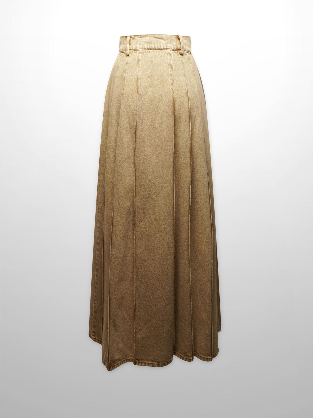 Stitched Pleated Skirt-Tan