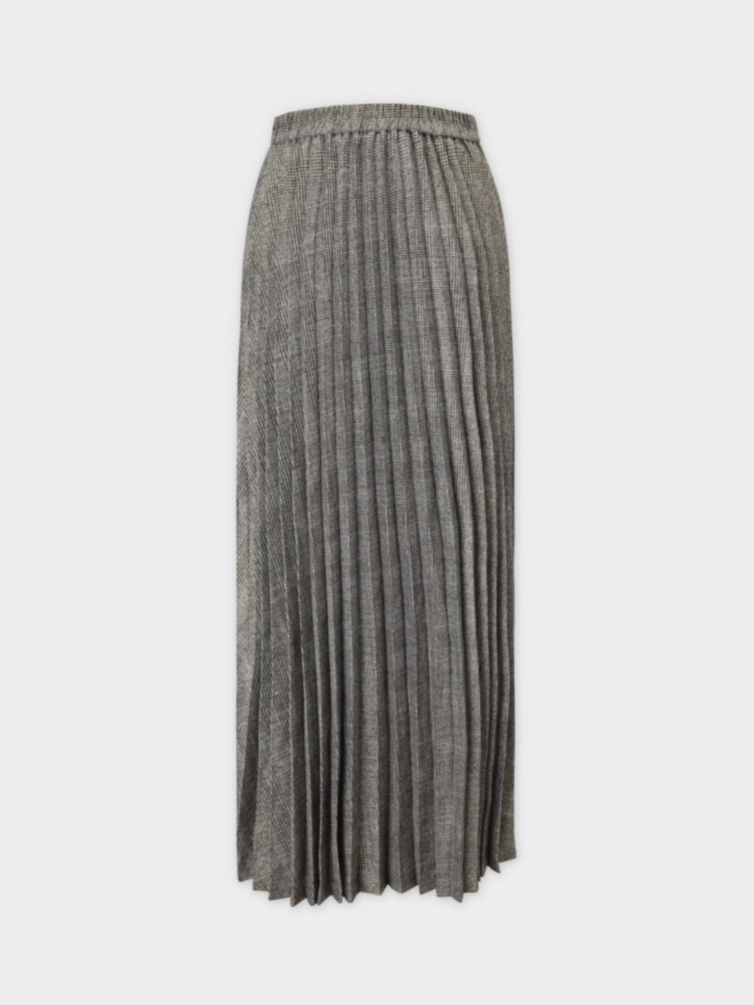 Pleated Faux Wrap Skirt-Shimmer Plaid