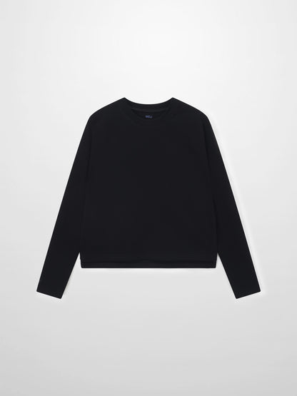 Cropped Boxy Tee-Black