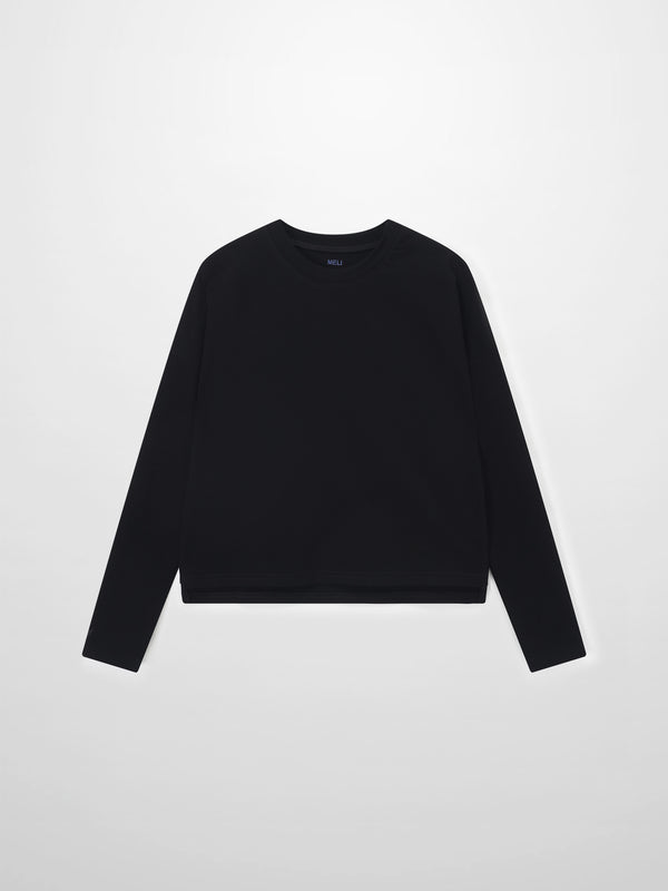 Cropped Boxy Tee-Black
