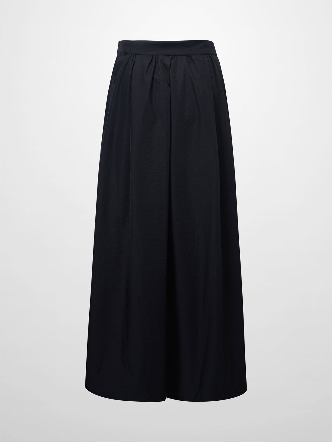 Waisted Full Taffeta Skirt-Black