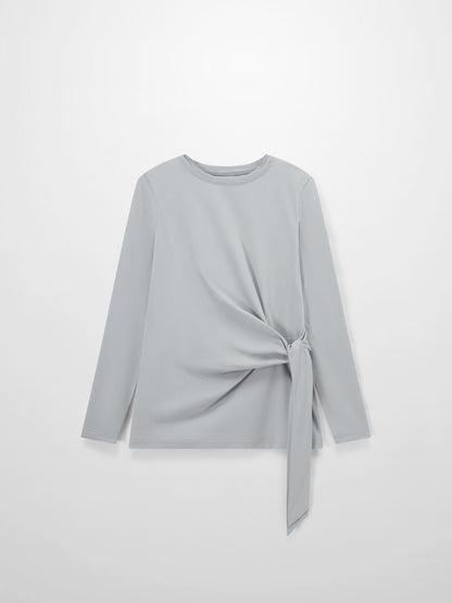 Side Tie T-Shirt-Blue