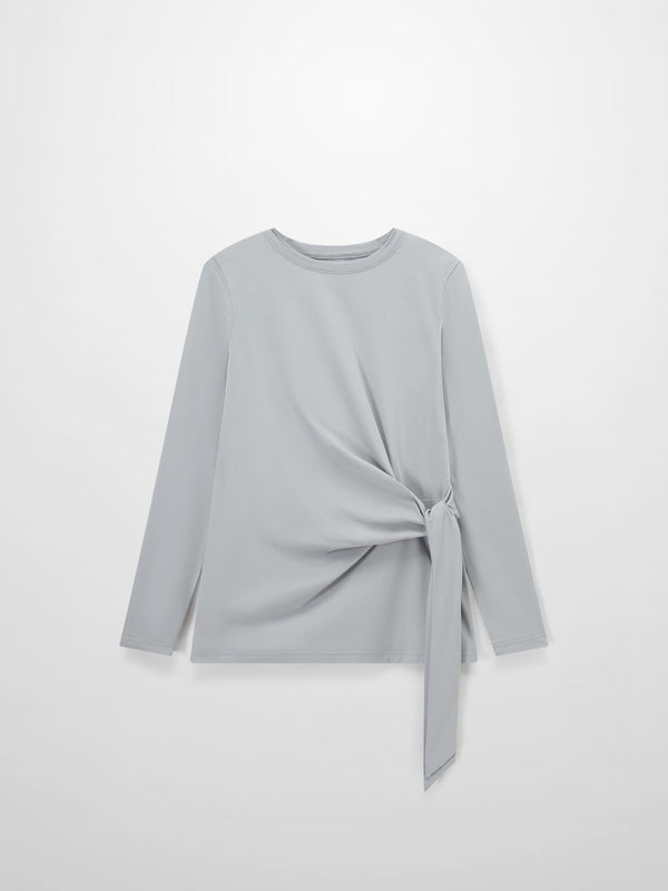 Side Tie T-Shirt-Blue