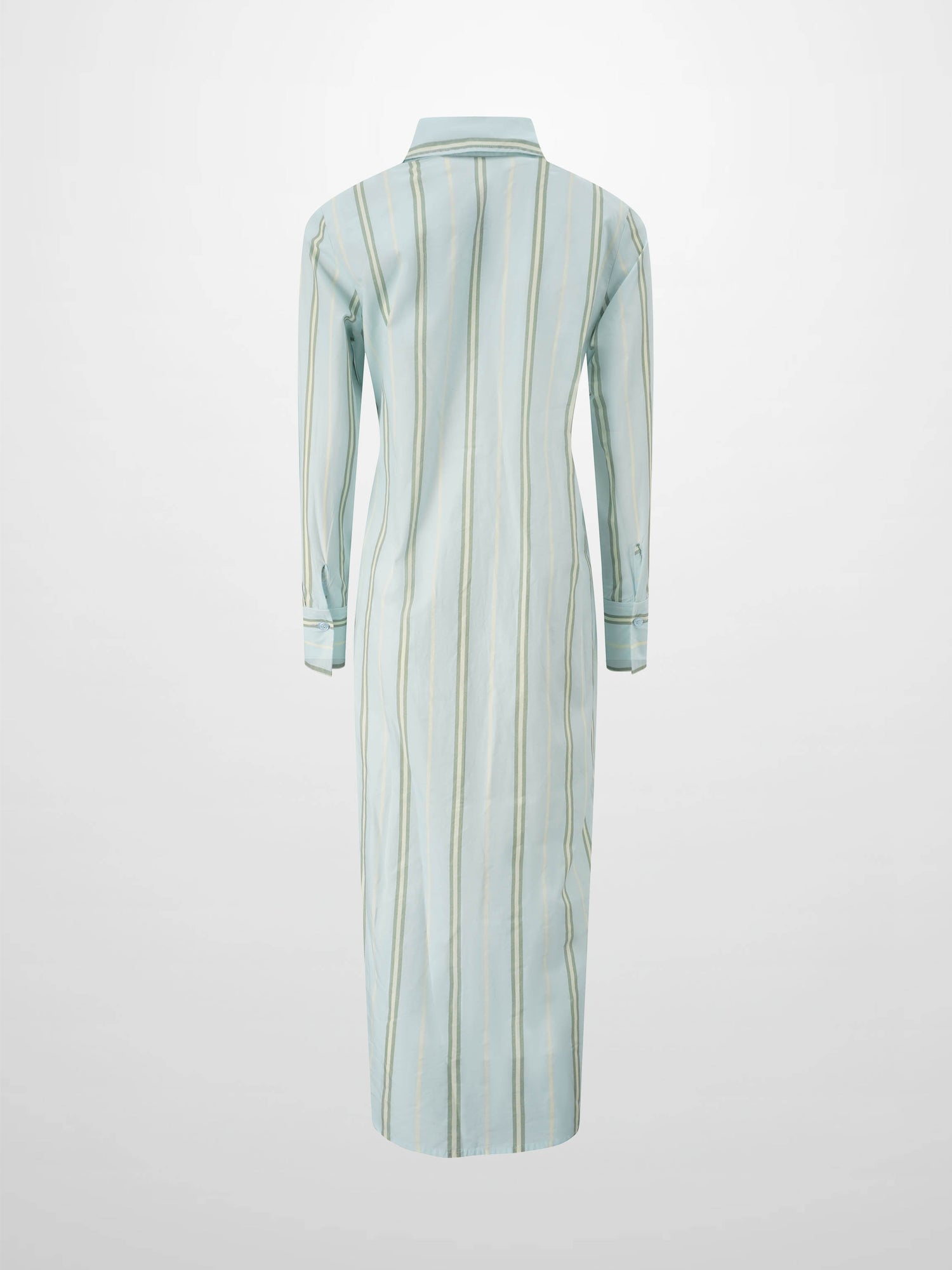 Side Tie Shirtdress-Stripe