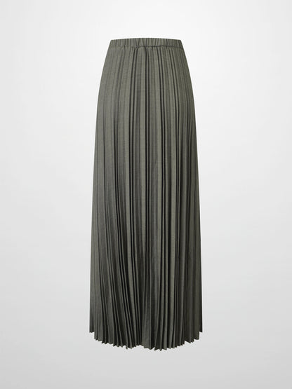 Thin Pleated Skirt-Olive