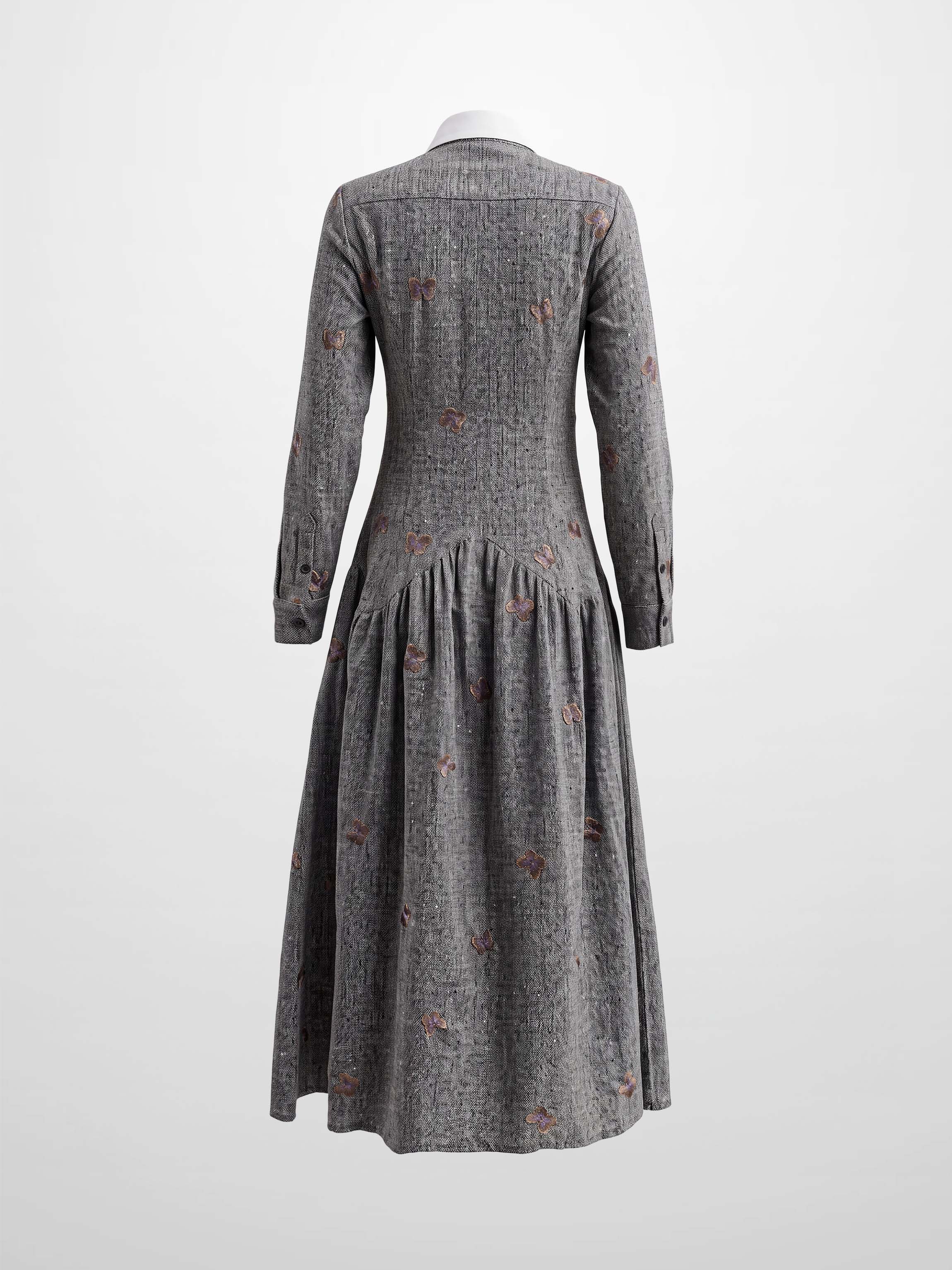 Drop Waist Shirtdress - Embroidered Butterfly