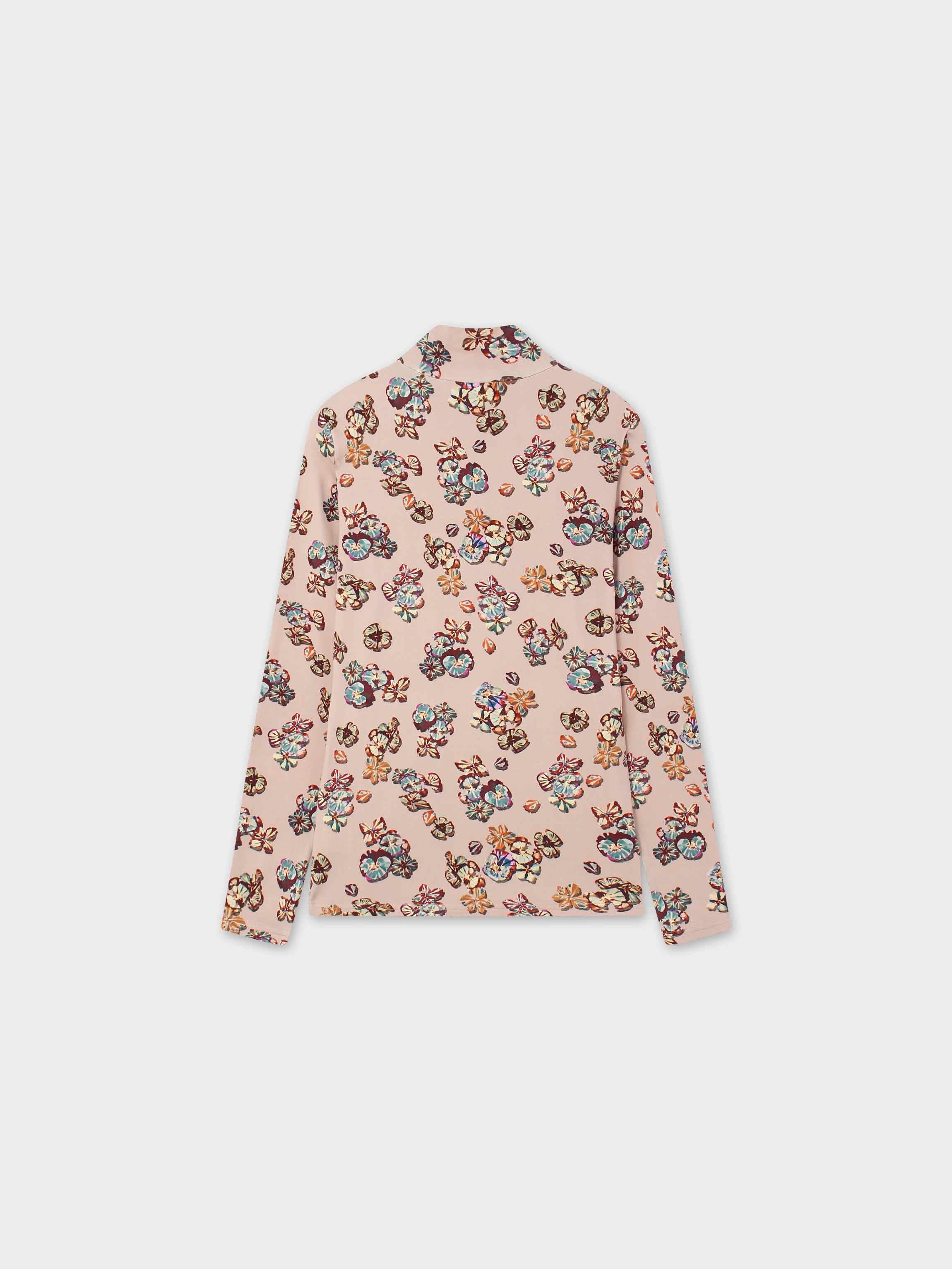 Printed Modal Turtleneck-Popcorn Floral