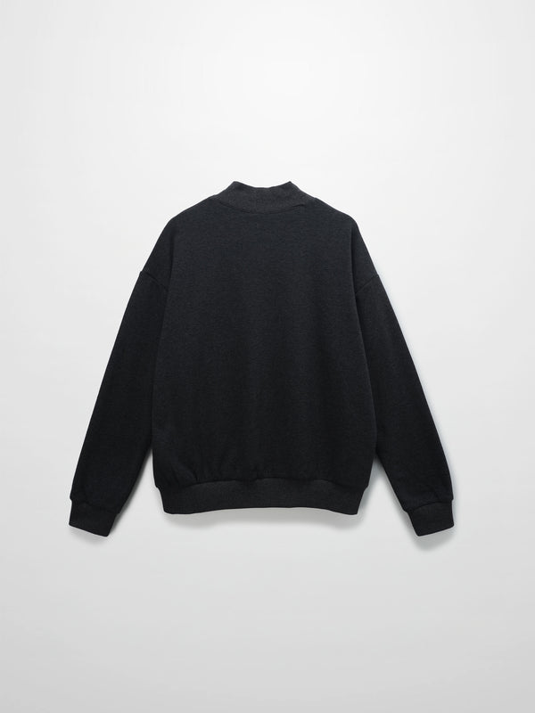 Embossed Crown Sweatshirt-Dark Heathered Grey