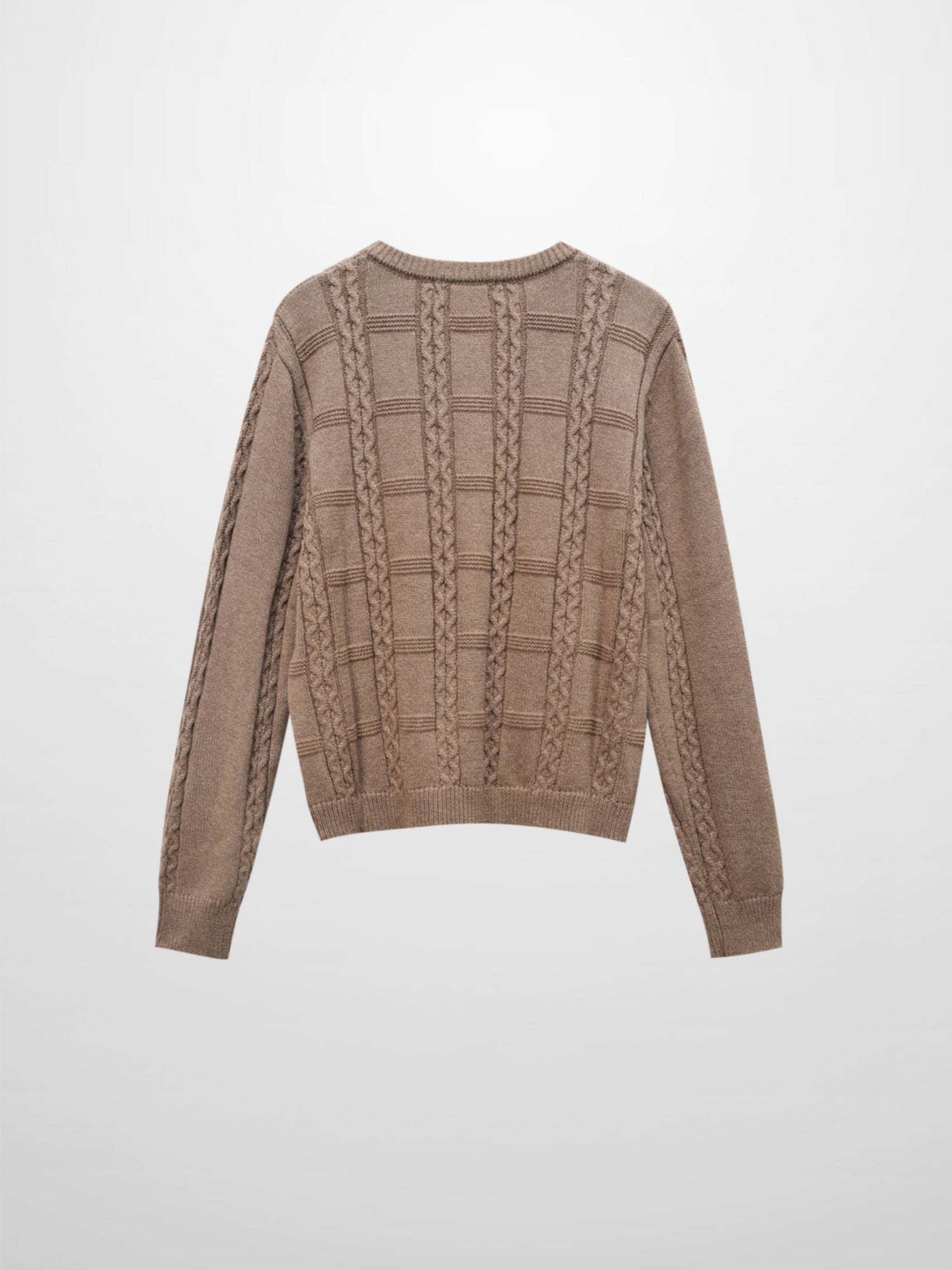 Cable Design Cardigan-Heathered Camel