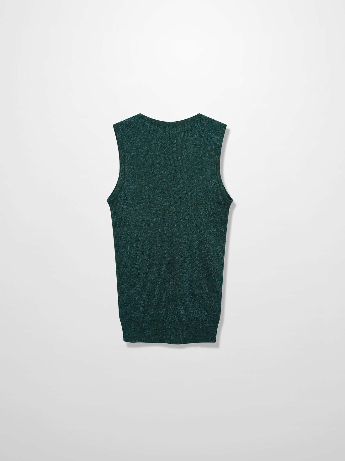 Lurex Sleeveless Sweater-Hunter Green