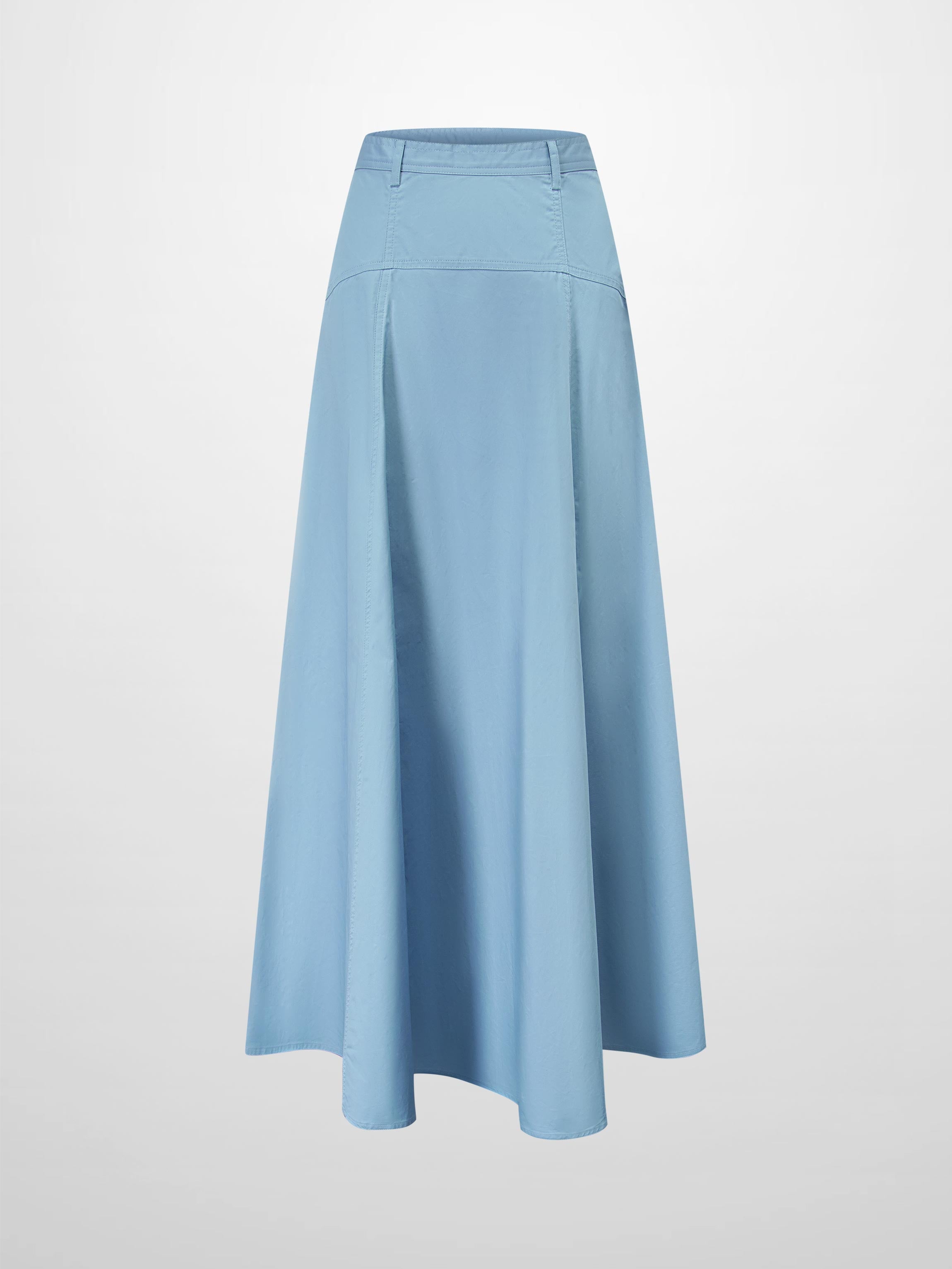 Cotton Yoke Circle Skirt-Blue