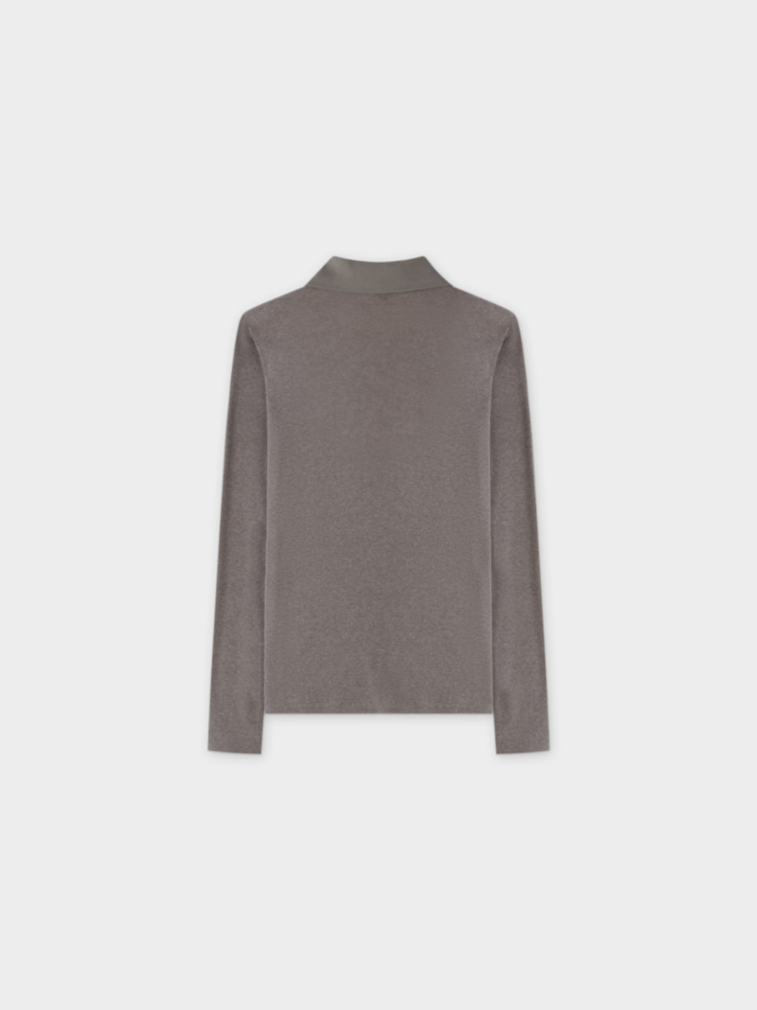 Ribbed Collar T-Shirt-Grey