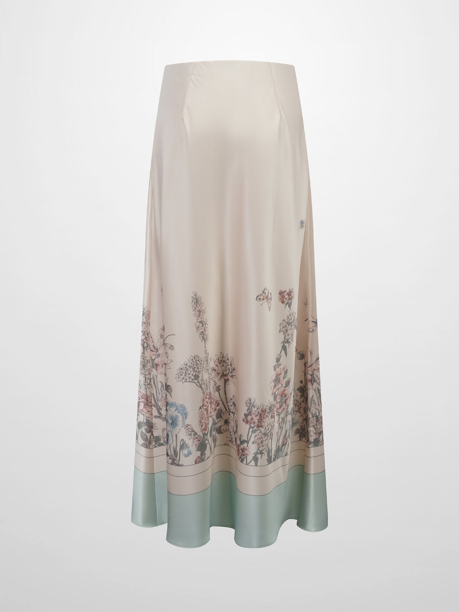 Print Slip Skirt-Floral Border