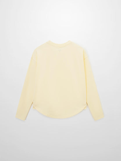 Oversized Rounded Hem T-Shirt-Yellow