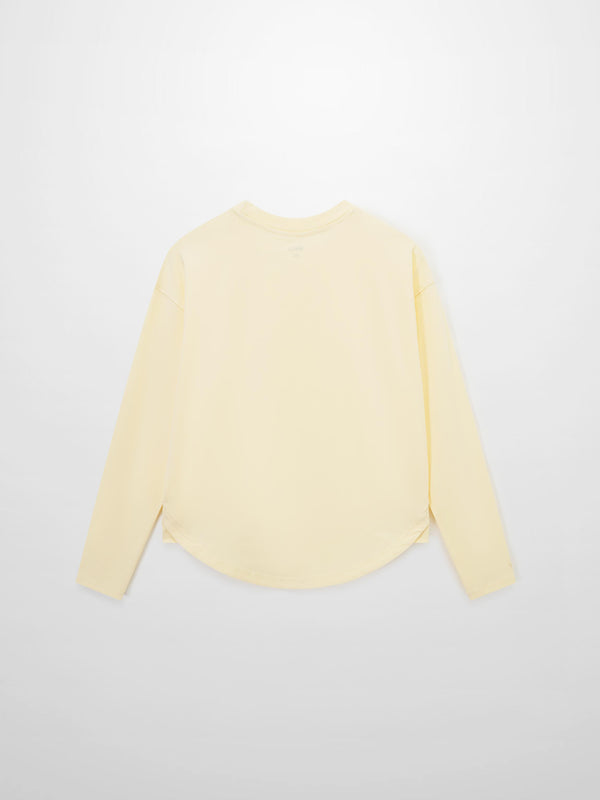 Oversized Rounded Hem T-Shirt-Yellow