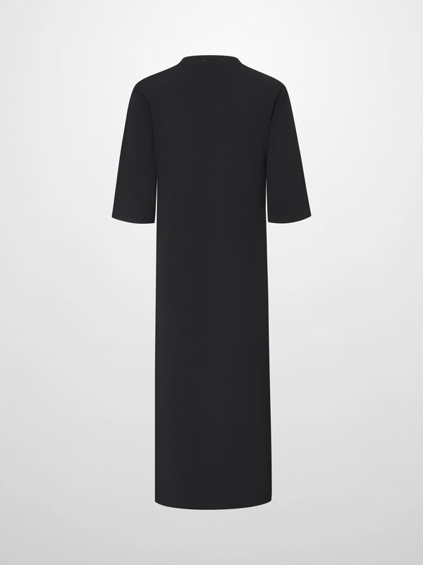 Maxi T-Shirt Dress-Black/White Palm