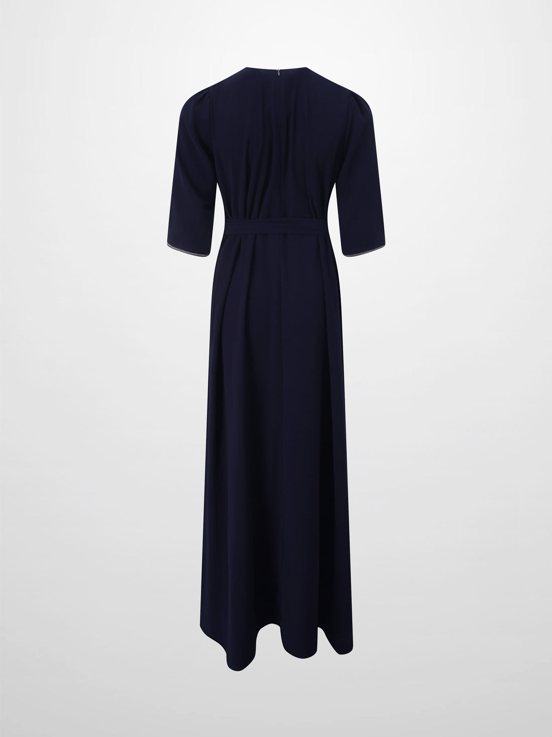Tulip Sleeve Tie Back Dress-Navy