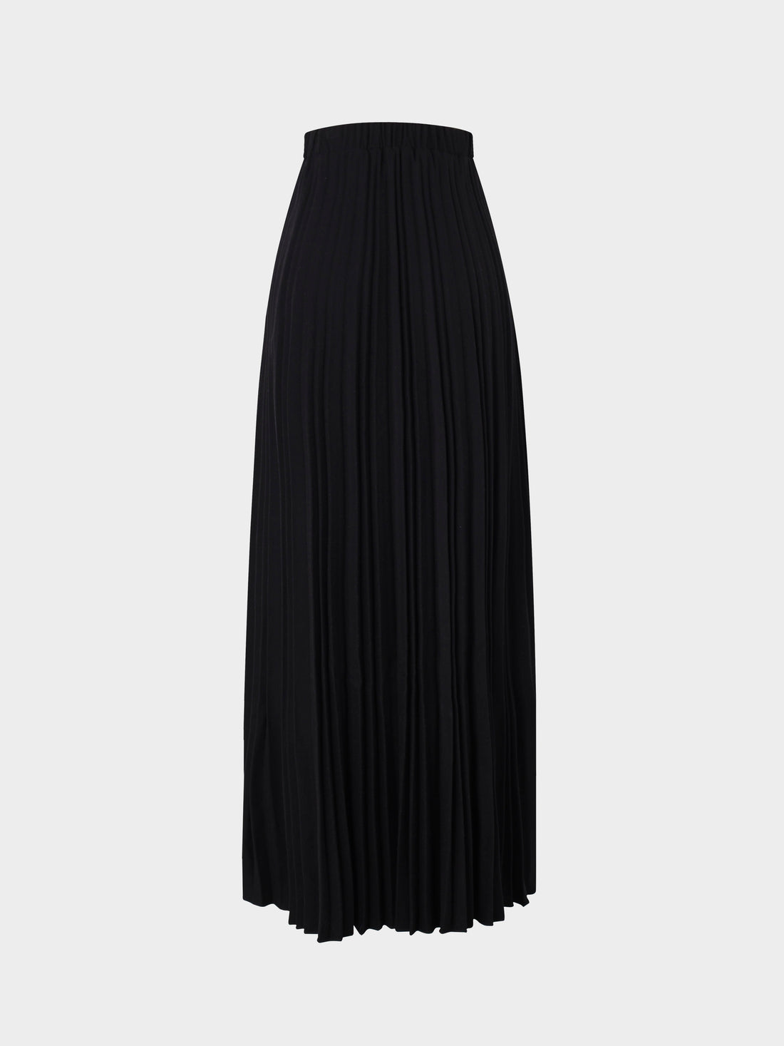 Wool Blend Pleated Skirt-Black