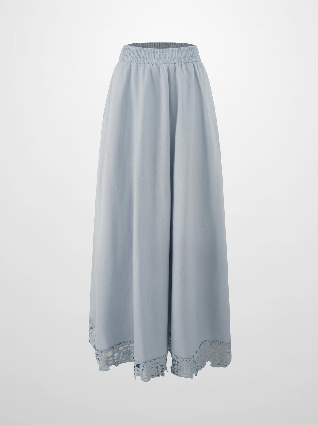 Crochet Trim Skirt-Light Blue