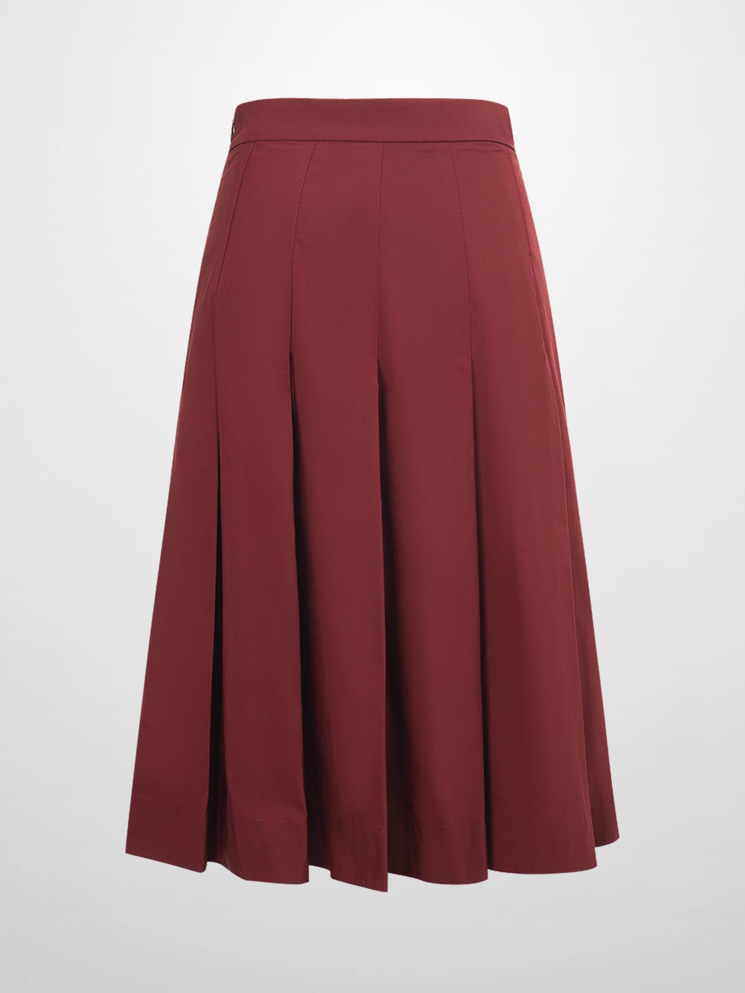 Taffeta Pleat Skirt 26&quot;-Burgundy