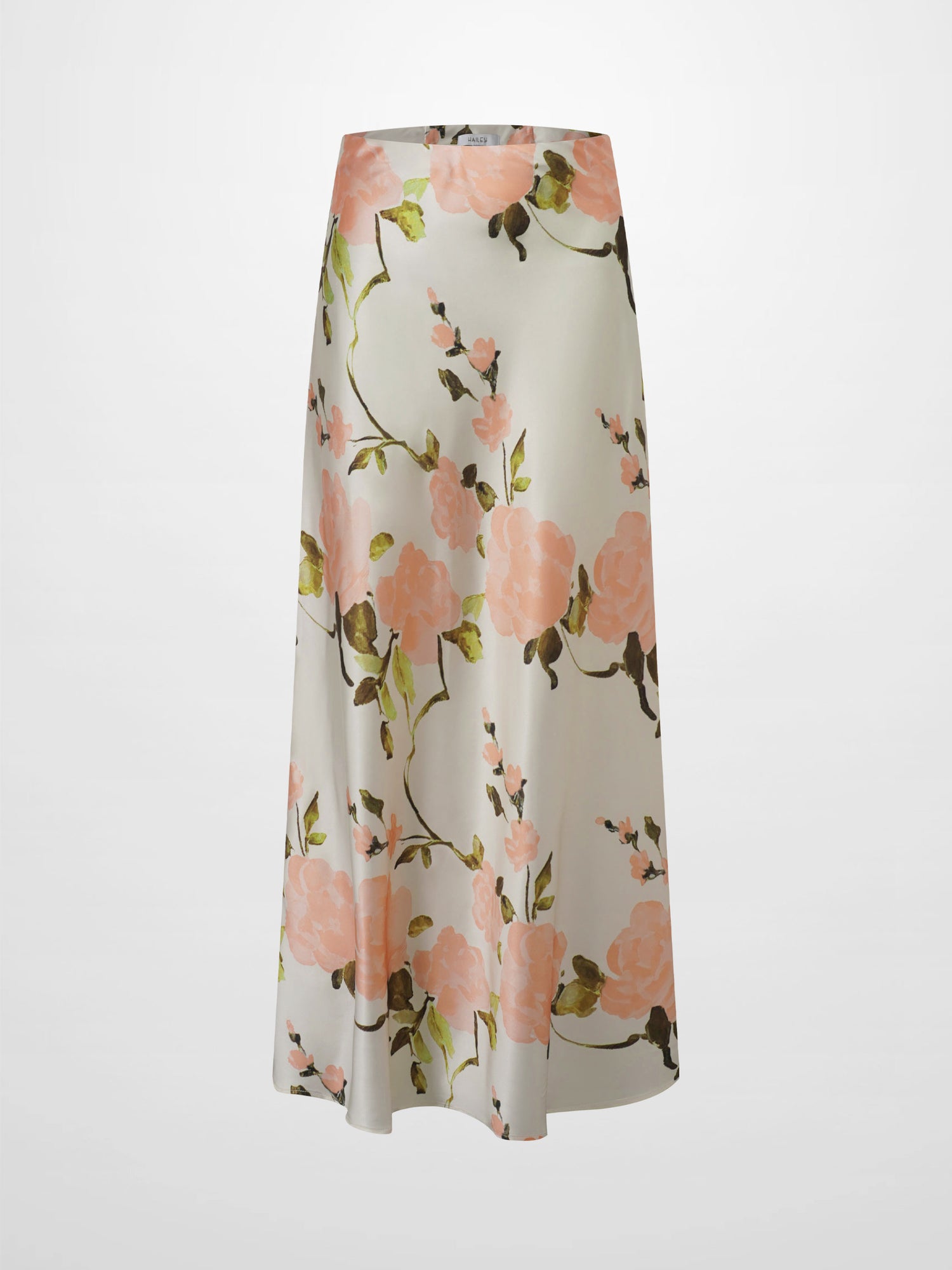 Print Slip Skirt-Peach Floral
