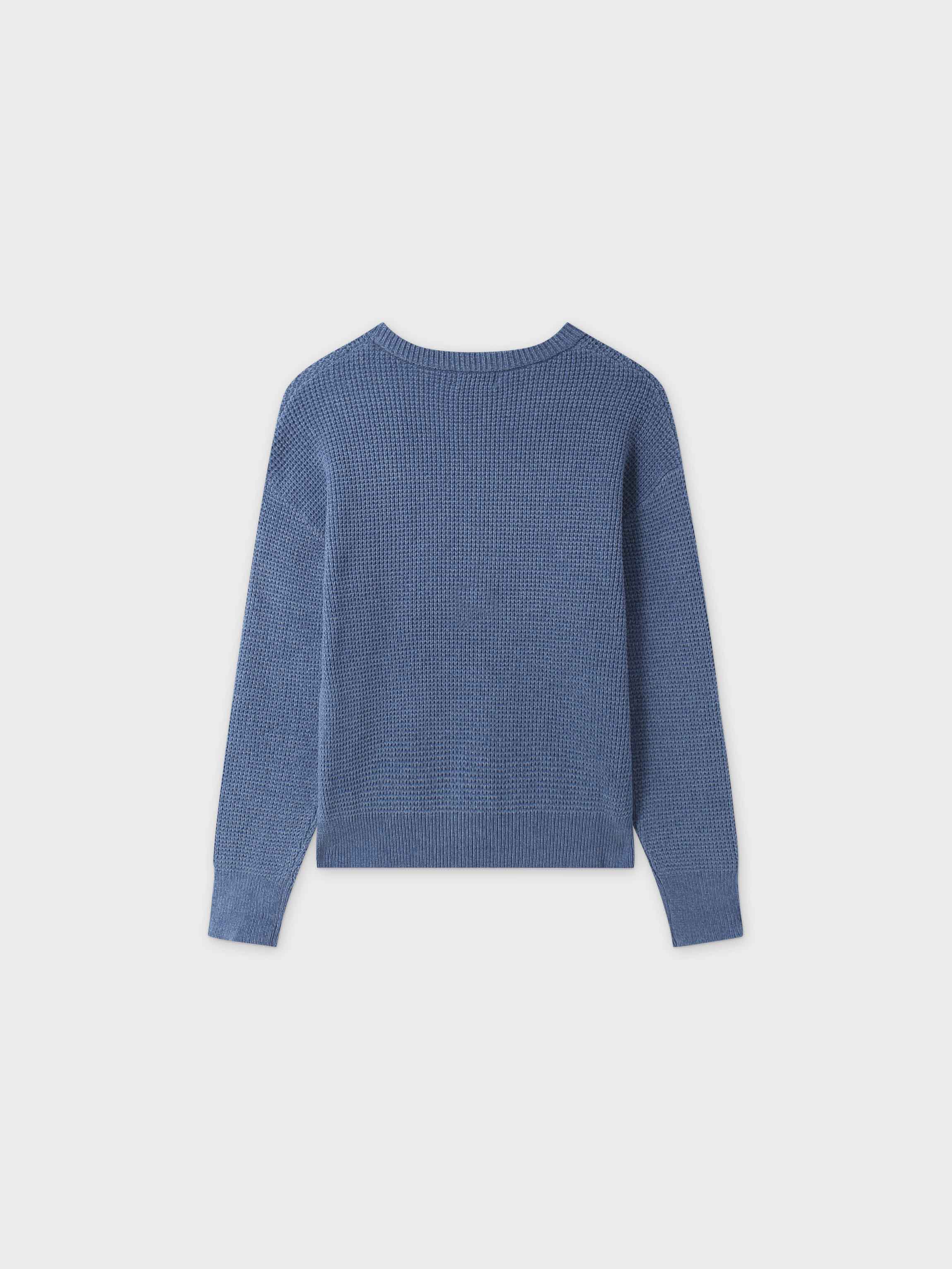 Chenille Waffle Sweater-Periwinkle