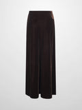 Velvet Flare Skirt-Brown