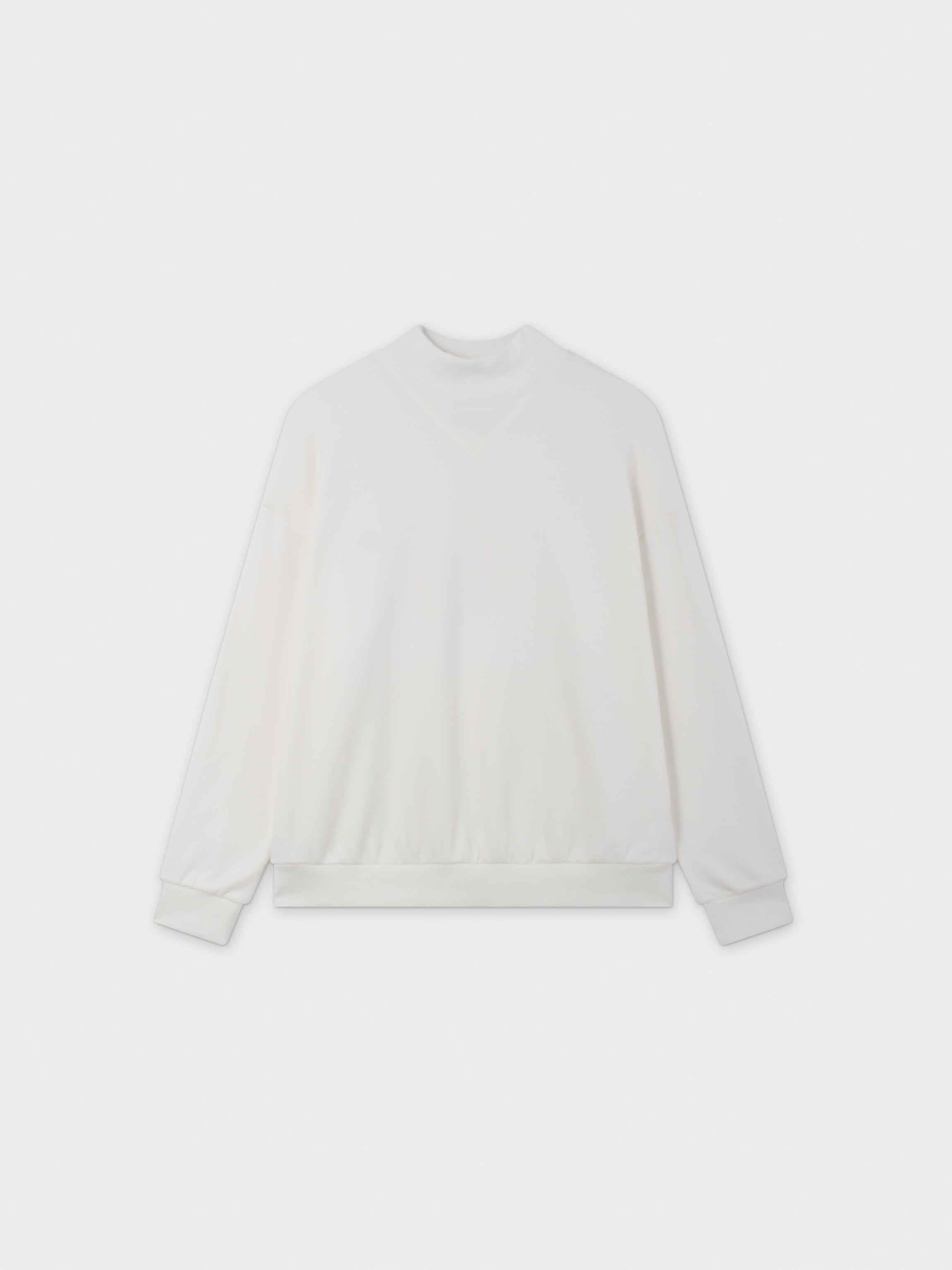 High Neck Sweatshirt-Cream