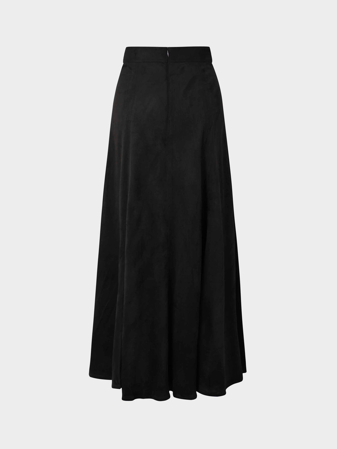 Suede Trumpet Skirt-Black