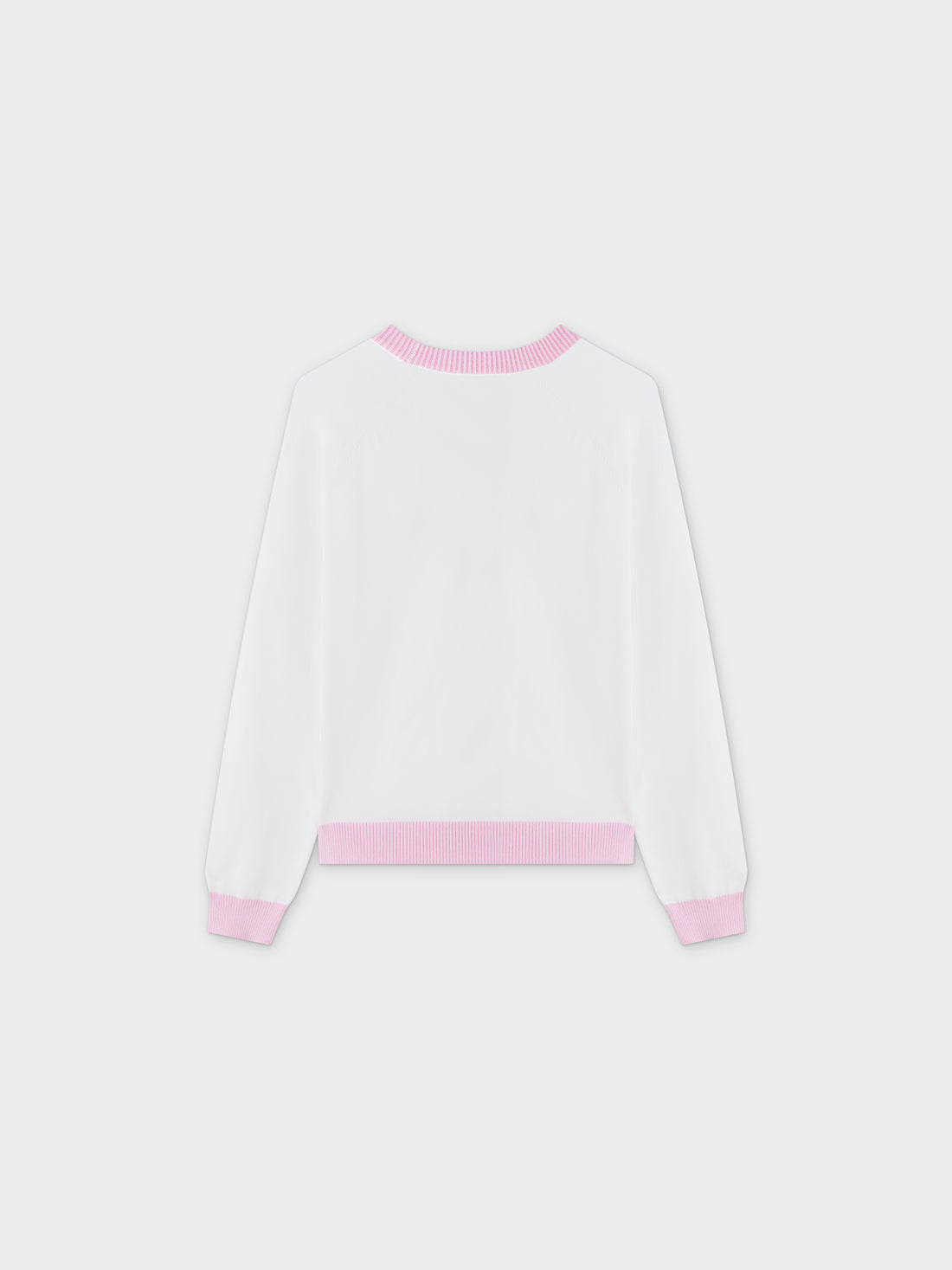 Side Print Sweater- White/Pink