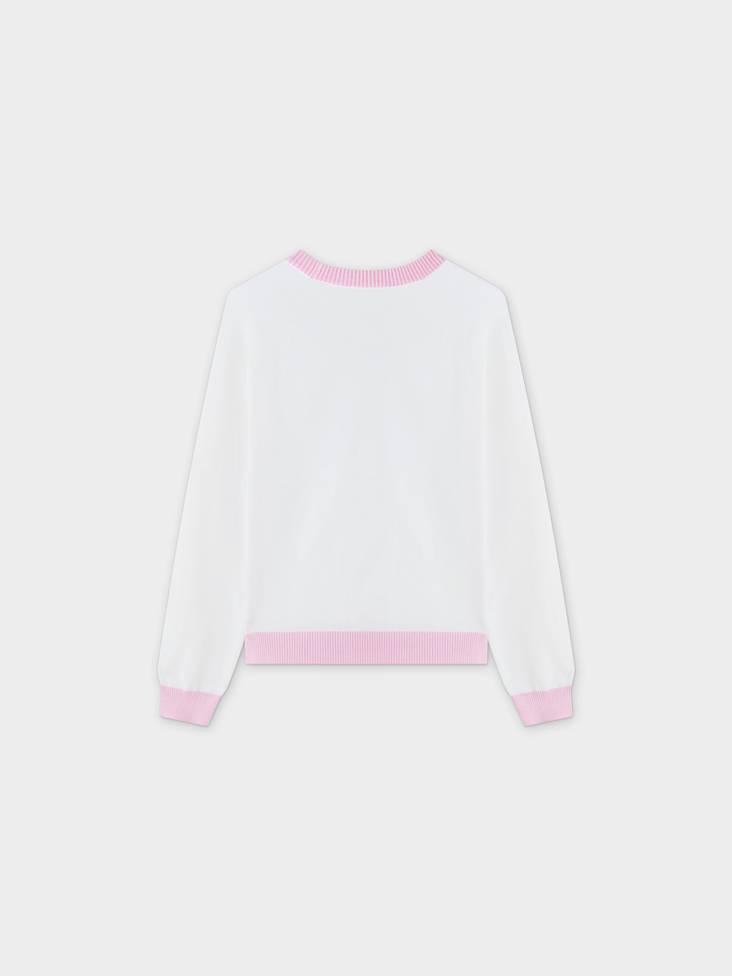 Side Print Sweater- White/Pink