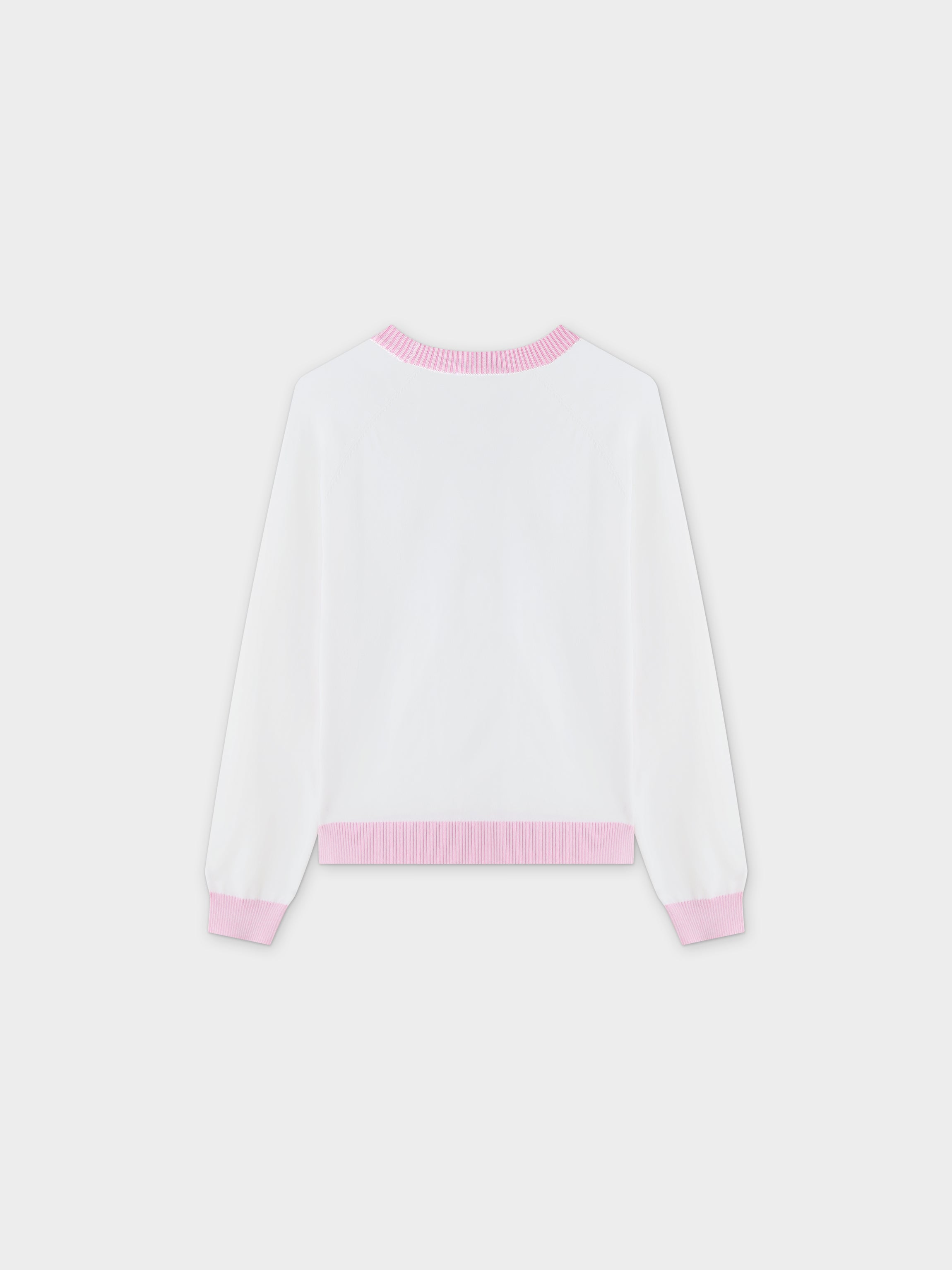 Side Print Sweater- White/Pink