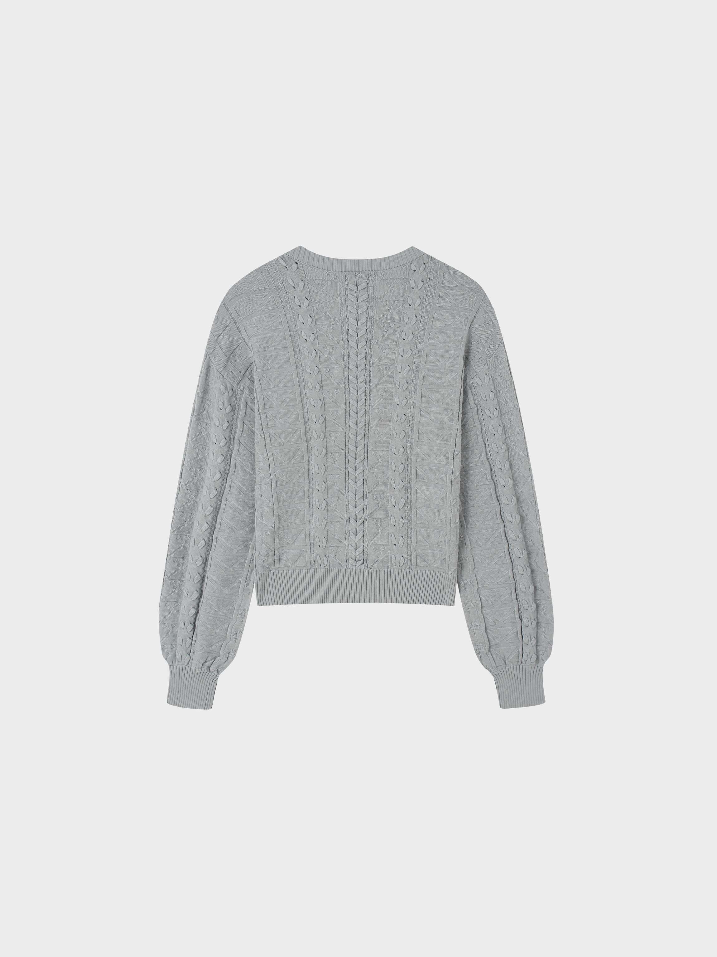 Cross Stitch Sweater-Slate Blue