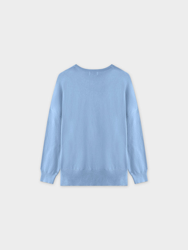 Oversized Lightweight Sweater-Light Blue