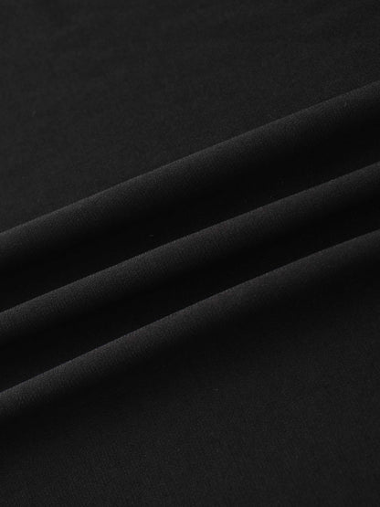 Mesh Ruffle Maxi Dress-Black