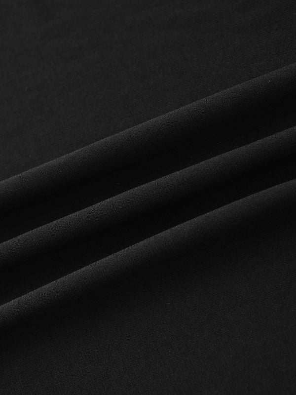 Mesh Ruffle Maxi Dress-Black