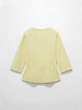 Pleat Seam T-shirt-Butter Yellow