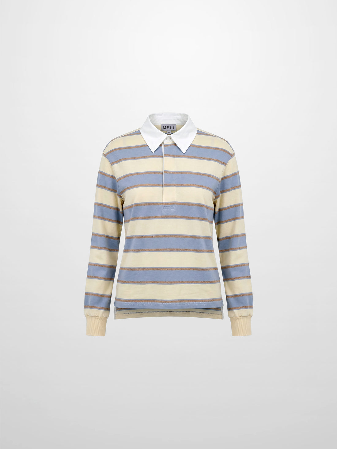 Wide Stripe Rugby T-Shirt-Light Blue Stripe