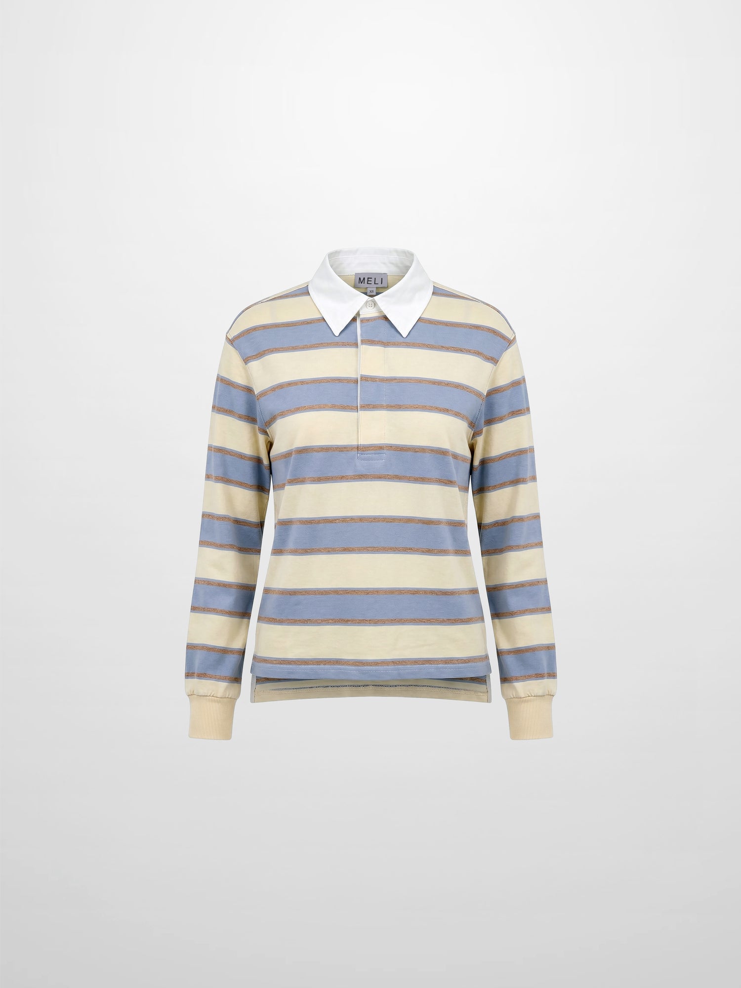 Wide Stripe Rugby T-Shirt-Light Blue Stripe