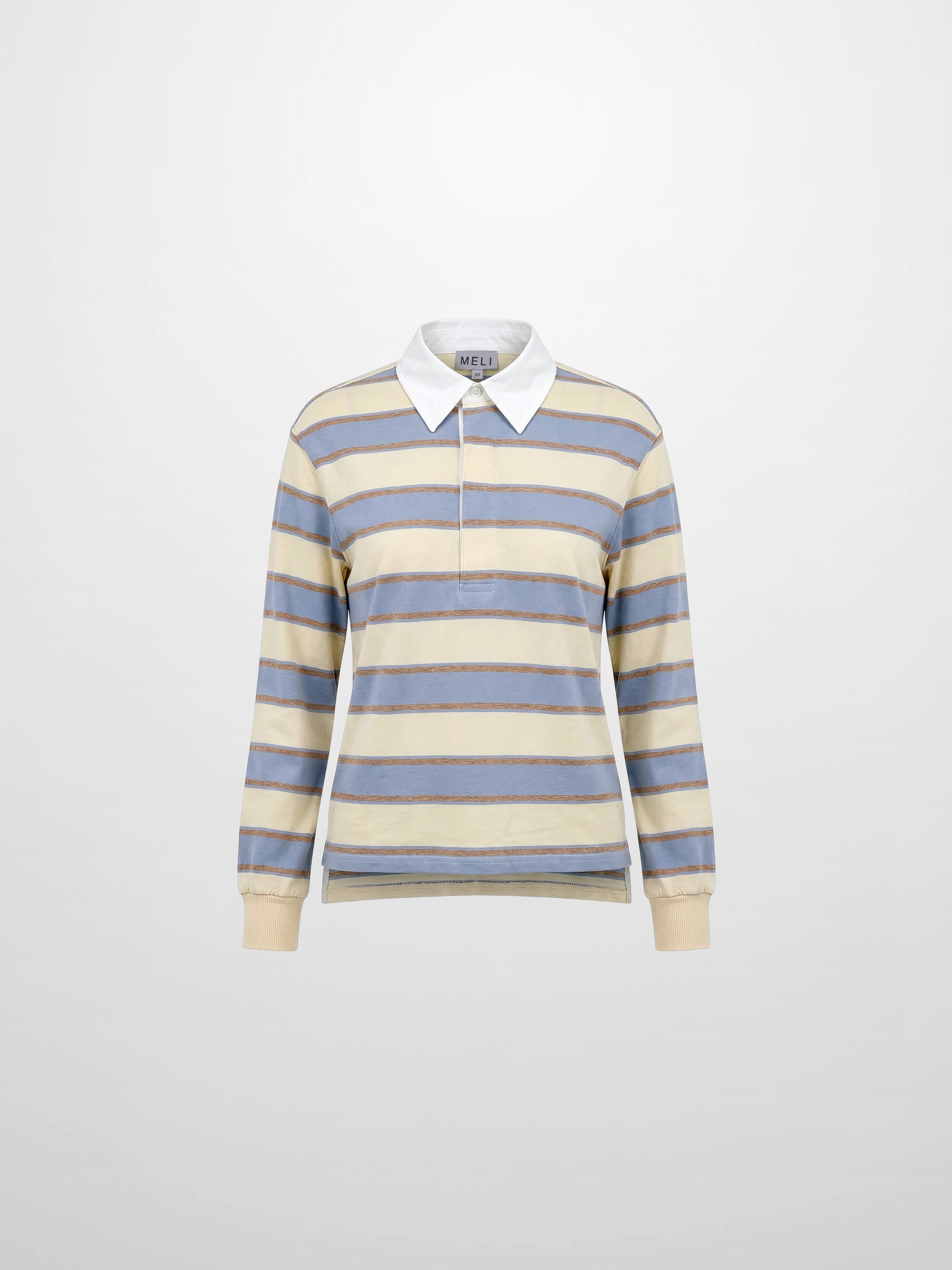 Wide Stripe Rugby T-Shirt-Light Blue Stripe